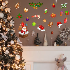 Large Santa Claus Christmas Tree Snowflake Window Decals