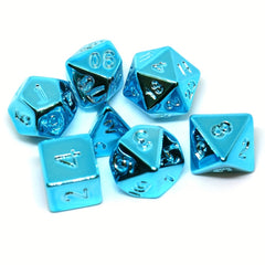 7 Piece Electroplated Polyhedral Dice Set for RPGs & Table Games