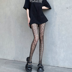 High Waist Fishnet Tights Hollow Out Mesh Pantyhose