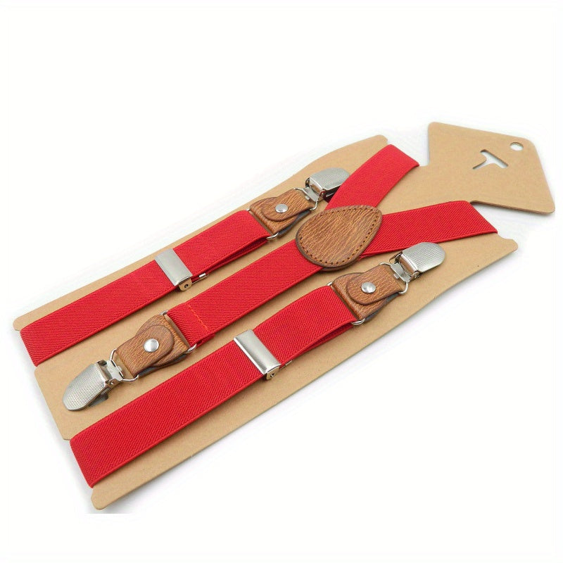 Boys Teen Casual Adjustable Y Shape Metal Clip Suspenders