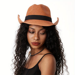 Vintage Style Sun Hat Solid Jazz Fedora Cap Beach Hats For Women Men