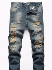 Boys Ripped Jeans Denim Pants Straight Cut Jeans For Spring And Autumn
