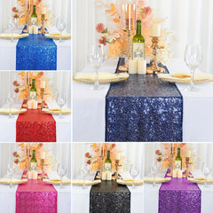 Navy Sequin Table Runner Rectangle Glitter Table Runner