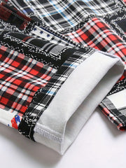 Slim Fit Patchwork Jeans Men's Casual Denim Pants