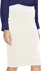 High Waist Pencil Skirt Solid Office Wear