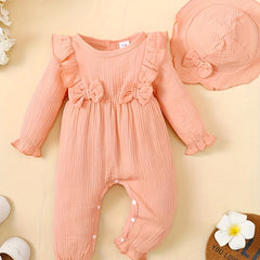Unisex Baby Ruffle Romper & Headband Set for Newborns
