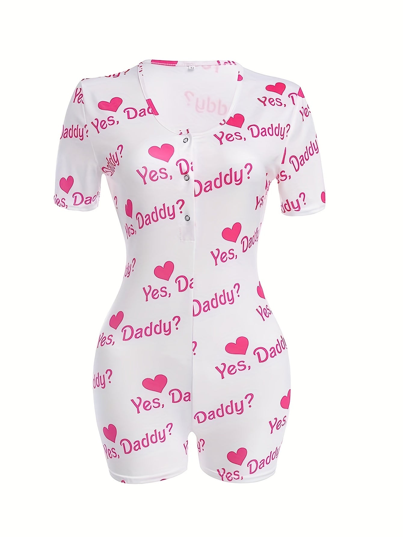 Button Short Sleeve Lounge Romper Women's Sleepwear