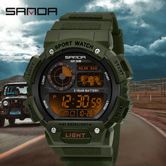 SANDA Men's Digital Sports Watch with Luminous Display