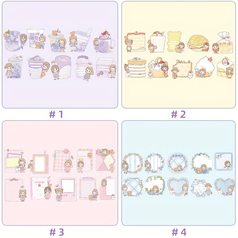 100 Sheets Cartoon Note Paper for Student Handbooks and Decorations