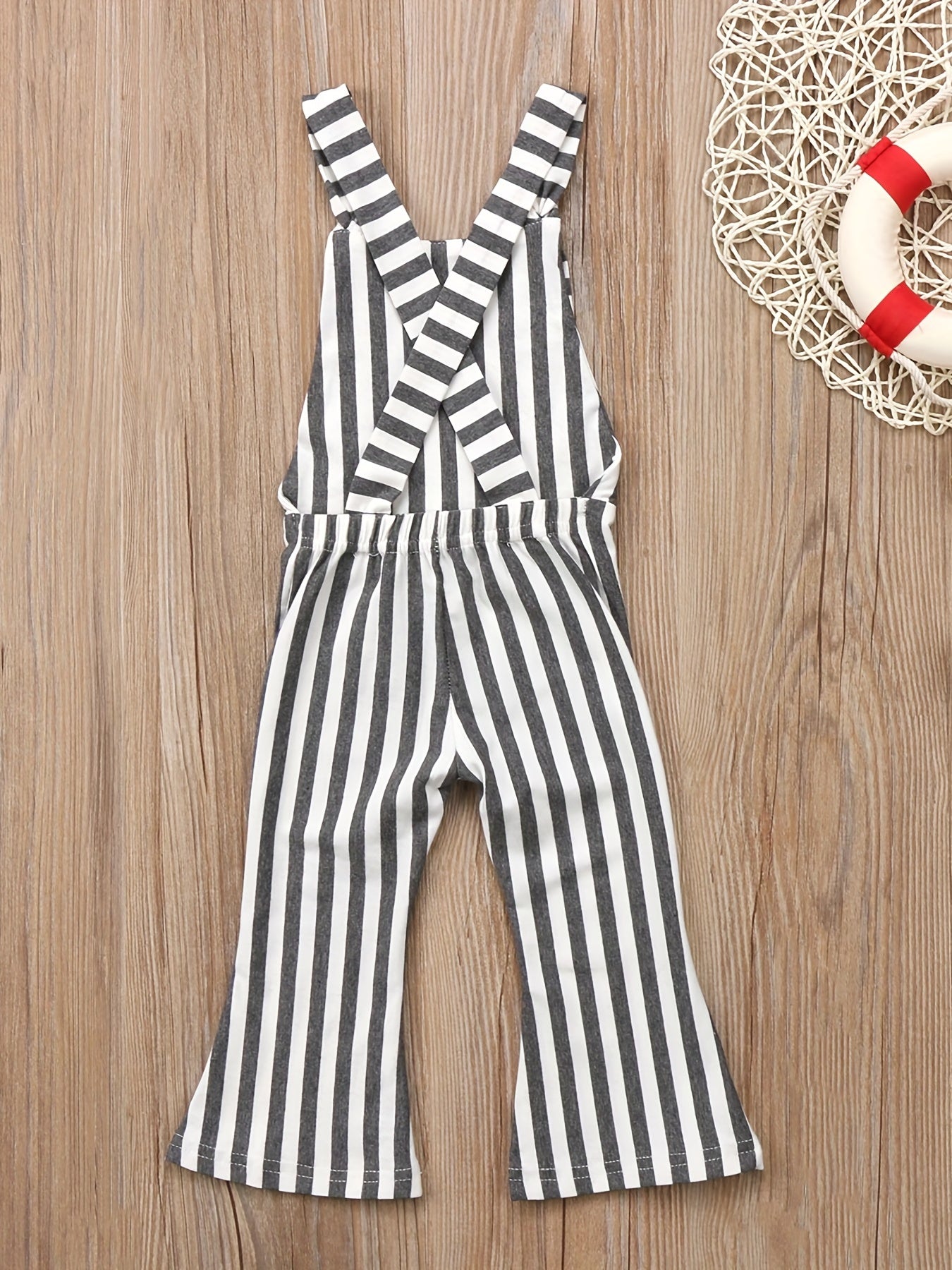 Toddler Girls Striped Flare Leg Jumpsuit Kids Summer Clothes