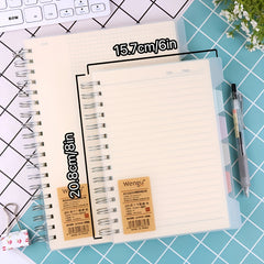 120 Pg A5 Square Grid Horizontal Line Notebook Side Flip PP Spiral