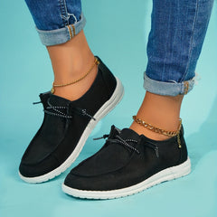 Women's Canvas Lace Up Outdoor Shoes Lightweight Sneakers