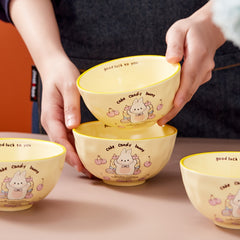 4pcs Easter Bunny Pattern Bowls Gift Boxed Ceramic Dinnerware