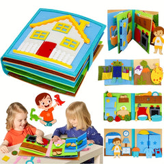 DIY Felt Quiet Book 3D Activities Cloth Story Book Preschool Learning Education