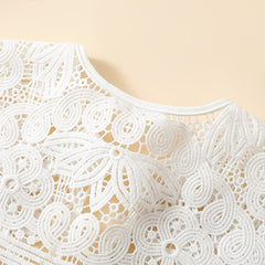 Milk Embroidered Shawl Large Lace Collar Women Accessory
