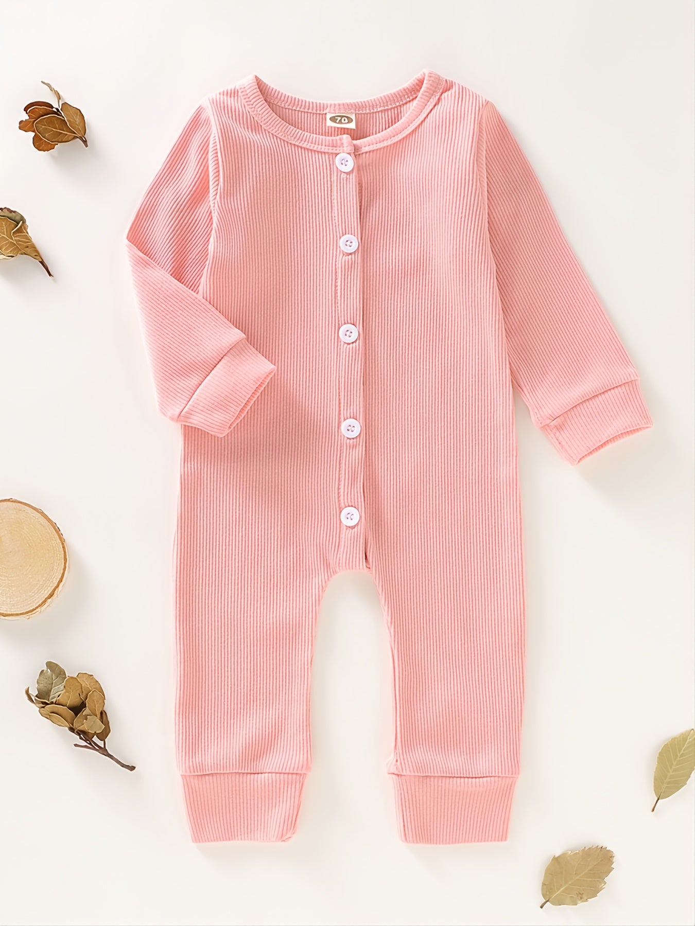 Kids Winter Jumpsuit Solid Cotton Long Sleeve Casual