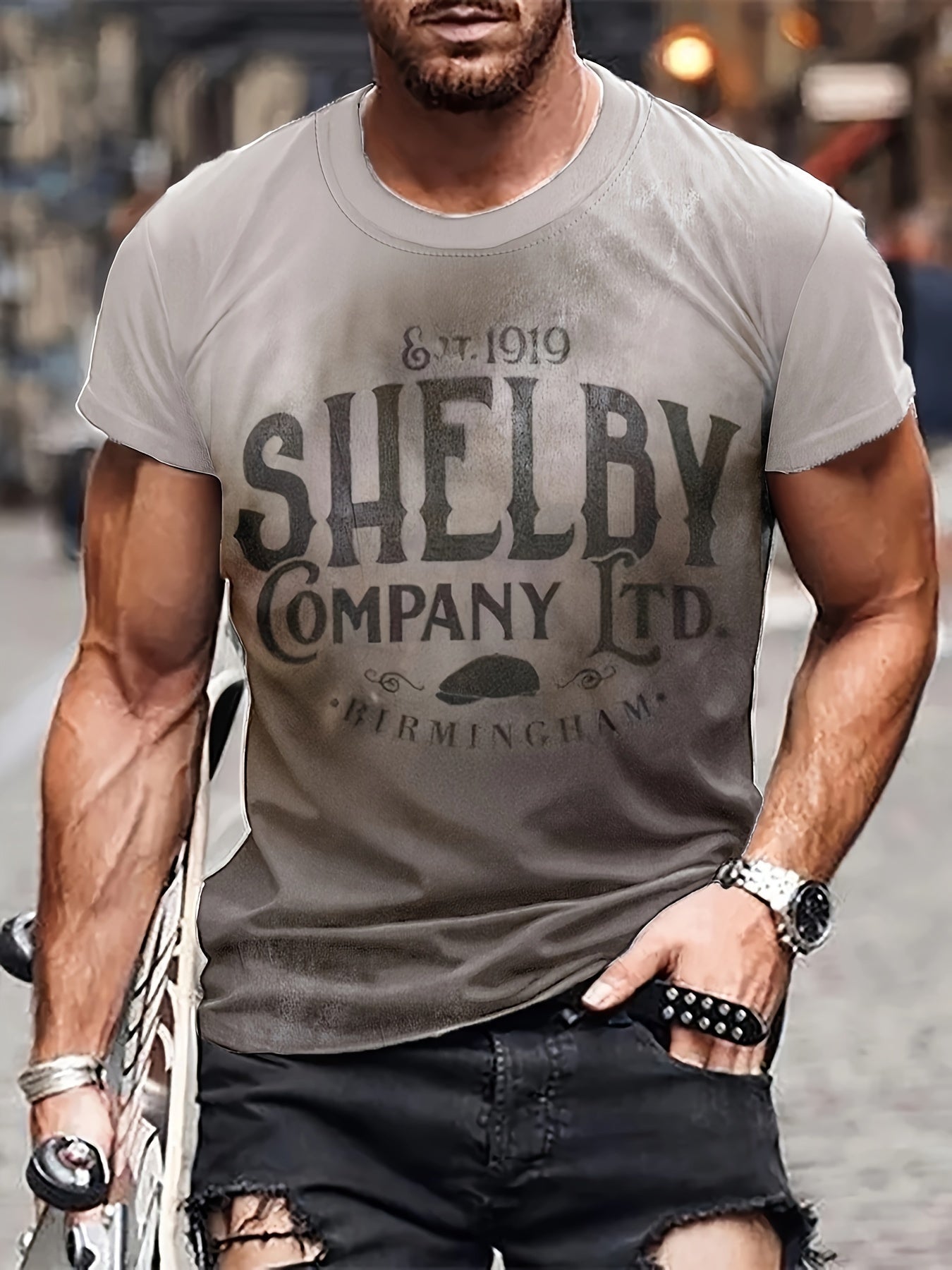 Men's Graphic Tee SHELBY Pattern Print Short Sleeve Comfy T Shirt