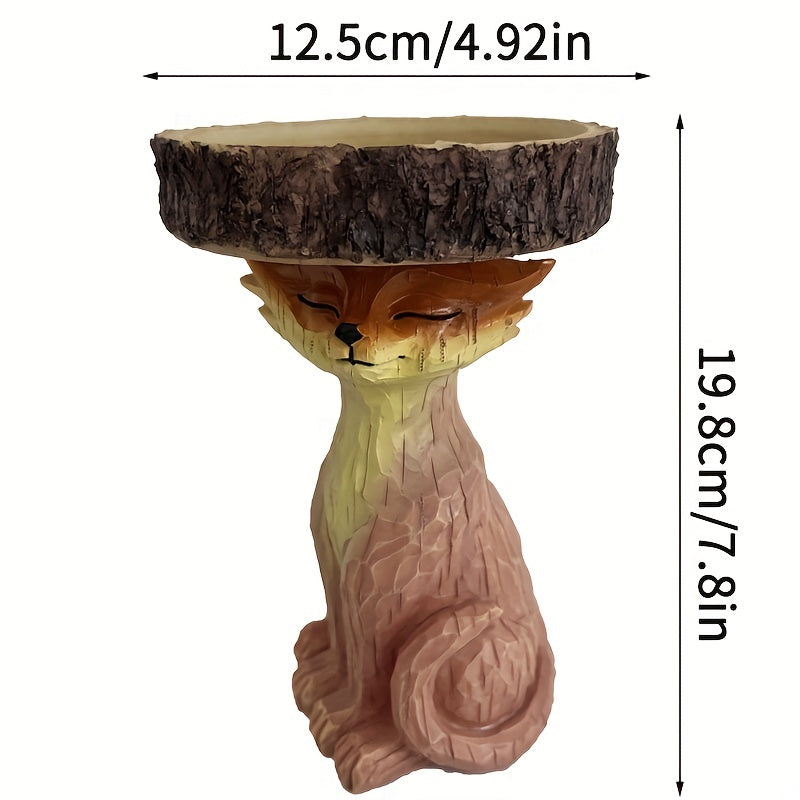 Fox Feeder Resin Crafts Animal Shaped Decor