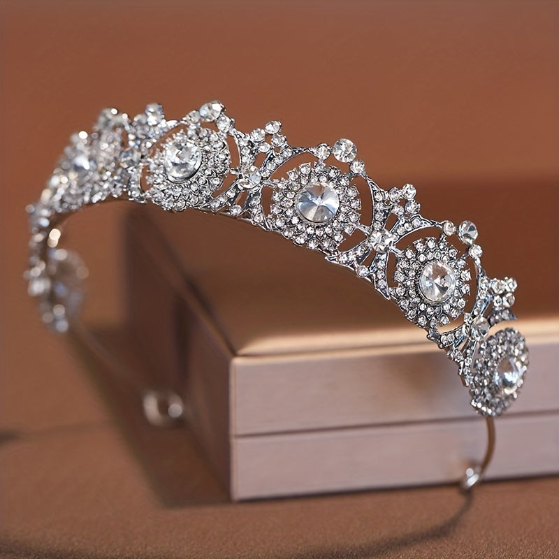 Silvery Crystal Headband Rhinestone Tiara Hair Accessories