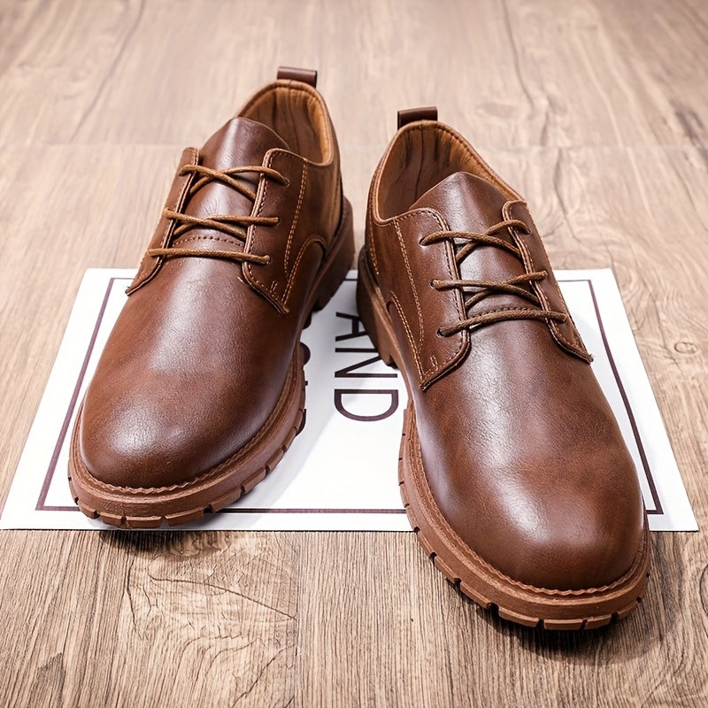 Men's Preppy Style Derby Shoes Lace up Front Business Formal