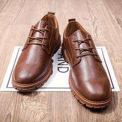 Men's Preppy Style Derby Shoes Lace up Front Business Formal