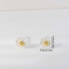 925 Silver Daisy Stud Earrings for Teen Girls - Birthday Gift