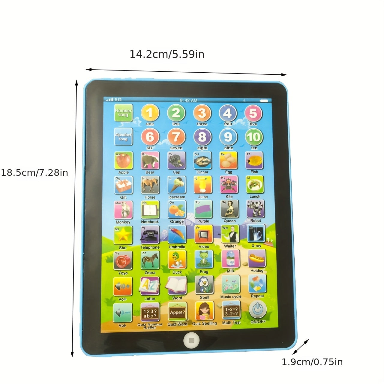Mini Tablet Learning Toy for Kids English Early Education Touch Reader