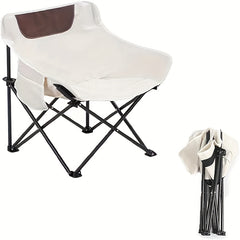 Foldable Camping Chair Portable Outdoor Padded Chair With Storage Bag