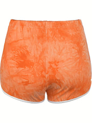 Tie Dye Elastic Waist Summer Shorts