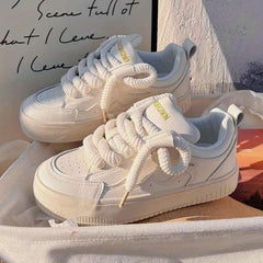 Women's Platform Skate Shoes Lace Up Low Top Sneakers