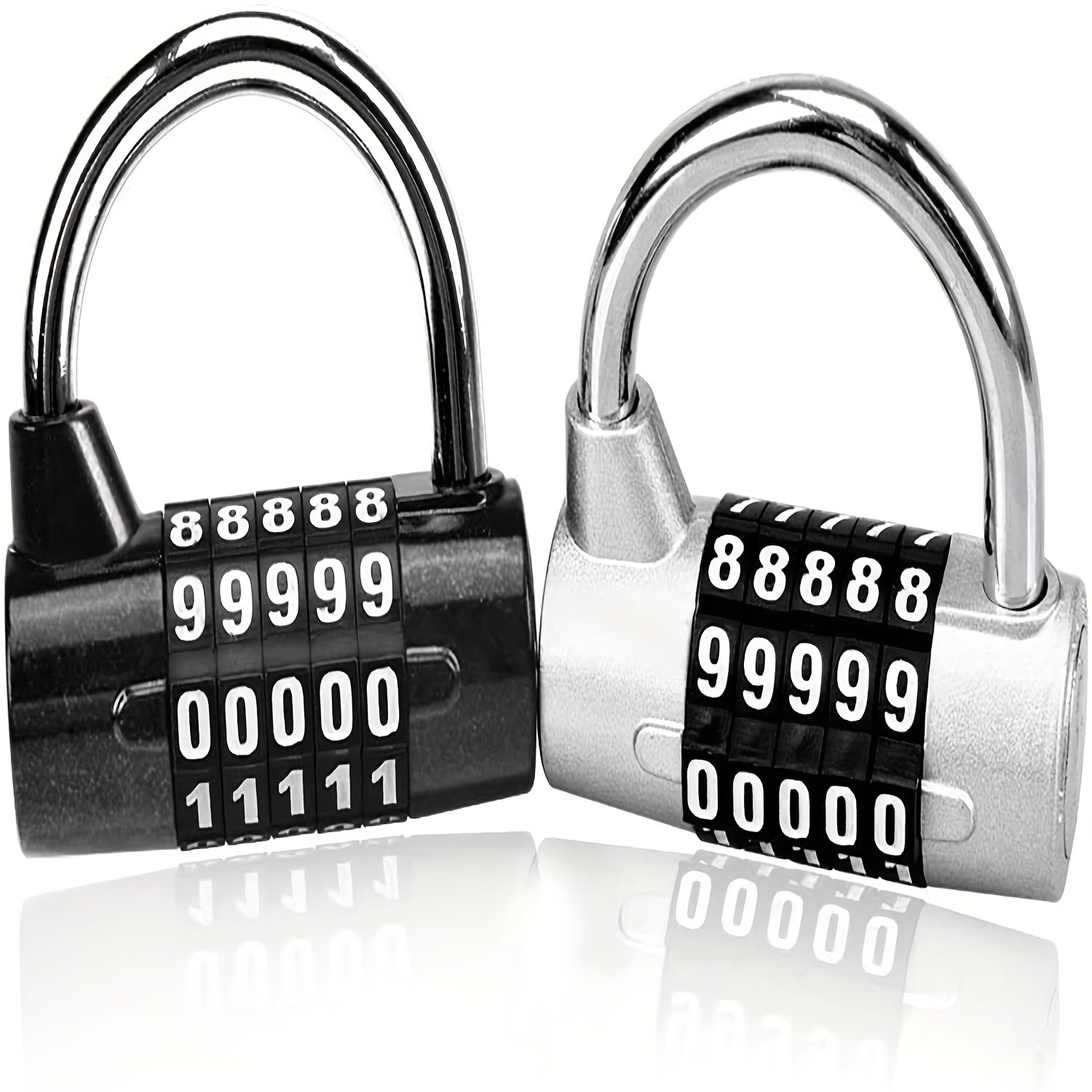 5 Digit Combination Lock 2 Pack, Padlock with 2 Combination Locks