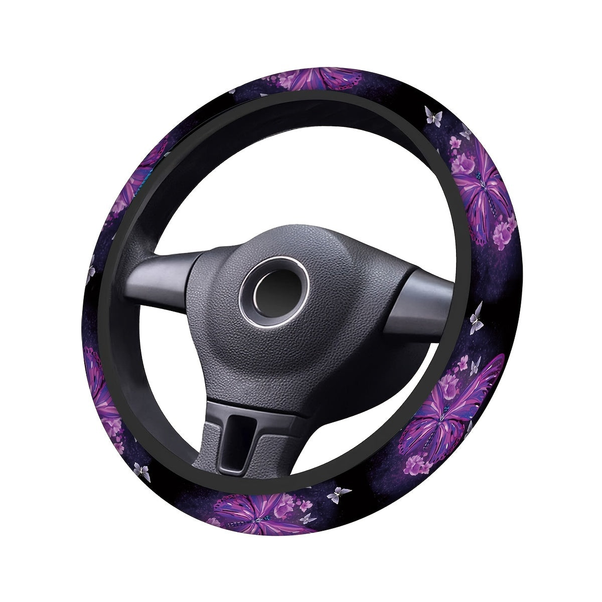 Stylish Purple Butterfly Steering Wheel Cover