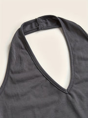 3 Pack Solid V Neck Halter Tops
