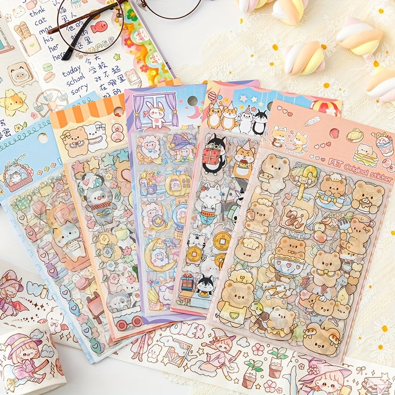8pcs Cartoon Animal Stickers Pack Waterproof for Cup Laptop Scrapbook Notebook