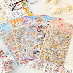8pcs Cartoon Animal Stickers Pack Waterproof for Cup Laptop Scrapbook Notebook