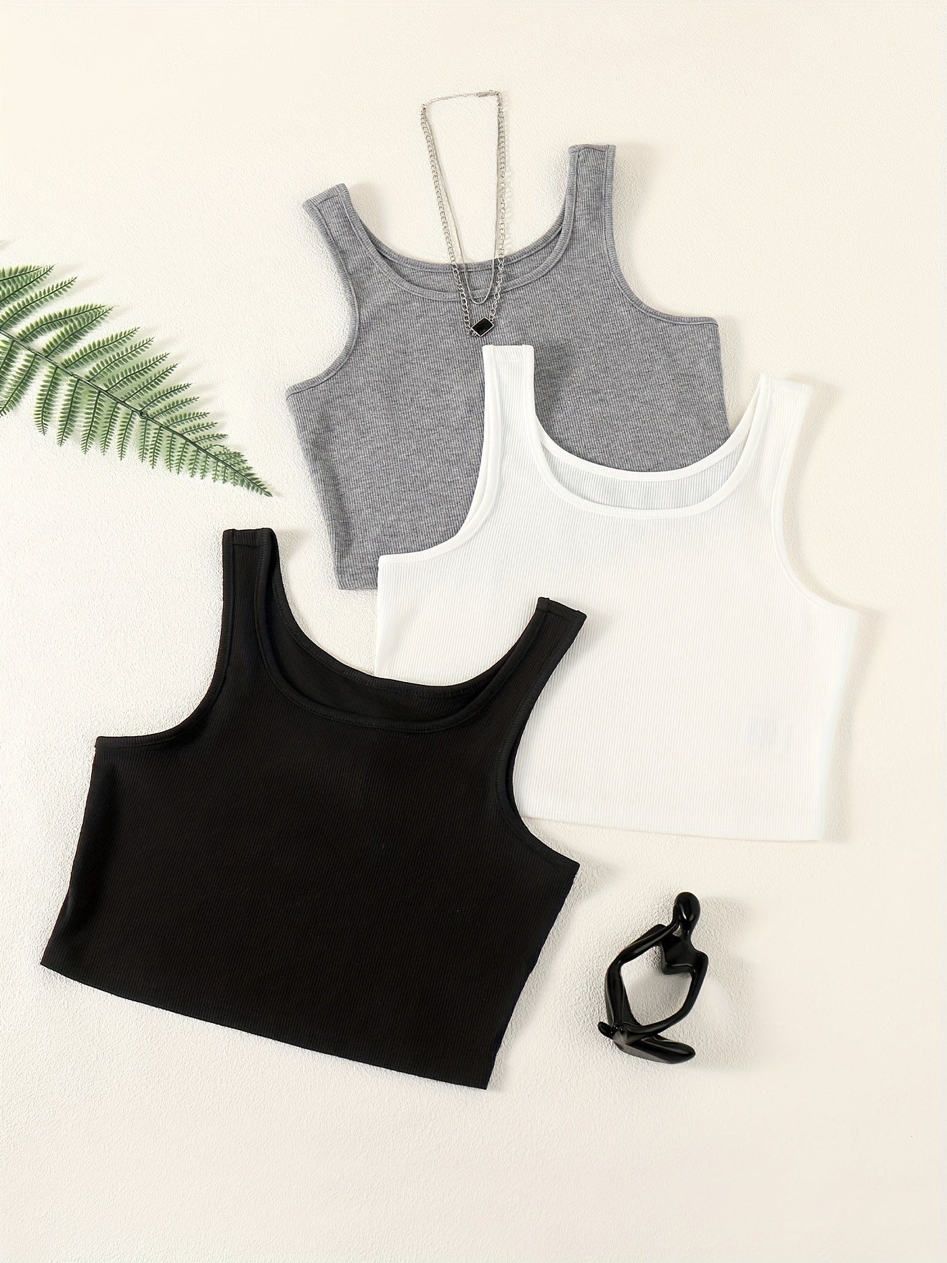3-Pack Y2K Crop Tank Tops Sleeveless Summer Women's Tops