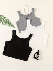 3-Pack Y2K Crop Tank Tops Sleeveless Summer Women's Tops