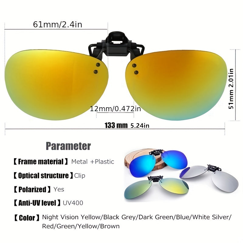 Polarized Night Vision Clip on Lens Driving Sunglasses