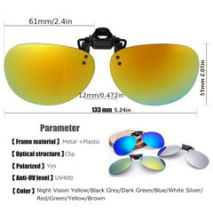 Polarized Night Vision Clip on Lens Driving Sunglasses