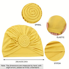 Pleated Turban Cap Solid Braided Twist Bonnet Head Wrap