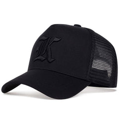 Men's Gothic Hip Hop Alphabet K Baseball Cap