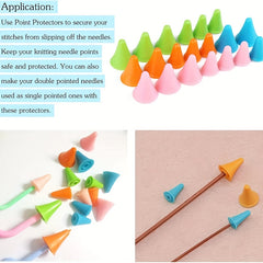 32pcs Knitting Needle Point Protectors 2 Sizes Stoppers for Craft Quilting DIY
