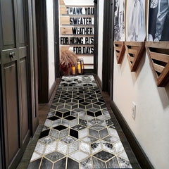 Modern Geometry Pattern Runner Rug Non Slip Washable Indoor Runner