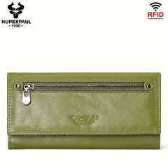 HUMERPAUL Women's Trifold Long Wallet Vintage Card Slots Large Capacity