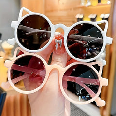 Cat Ear Sun Protection Round Sunglasses for Kids