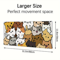 Colorful Cat XL Mouse Pad 29.97x80.01cm