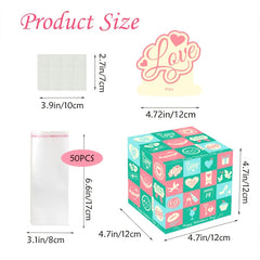 Valentine's Surprise Money Gift Roll for Loved Ones - 50 Transparent Bags