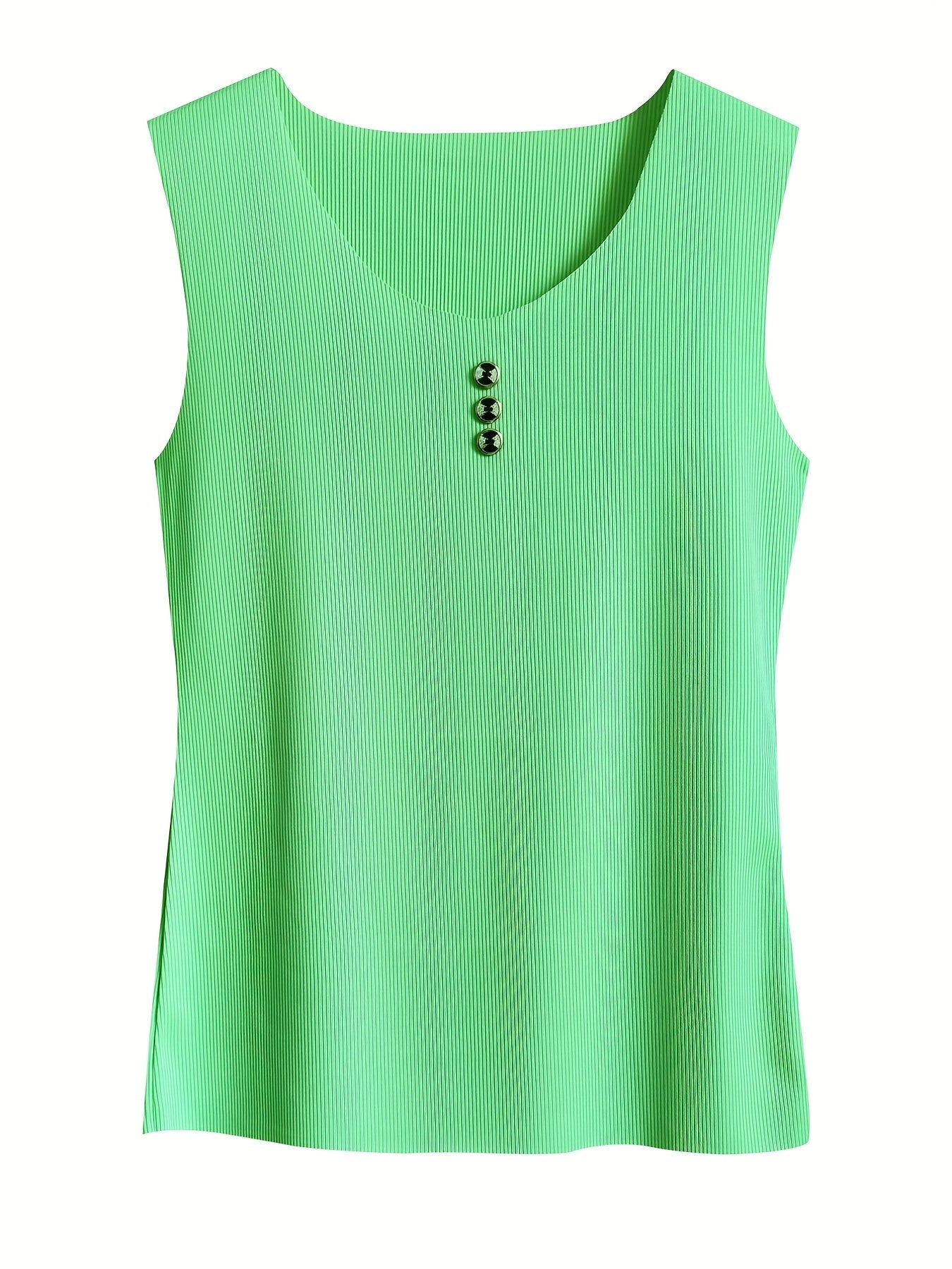 Button Front Sleeveless Tank Top Women's Summer Casual Top