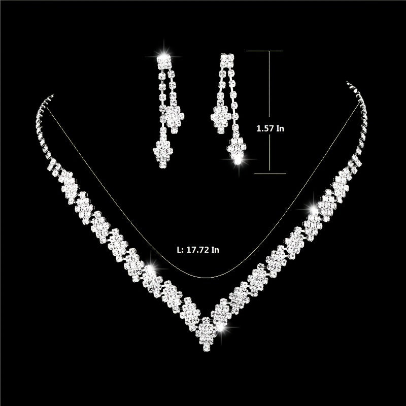 Chunky Jewelry Set Choker Necklace & Tassel Earrings Prom Costume Party