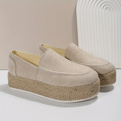 Women's Solid Platform Slip-On Espadrille Shoes Lightweight & Comfortable